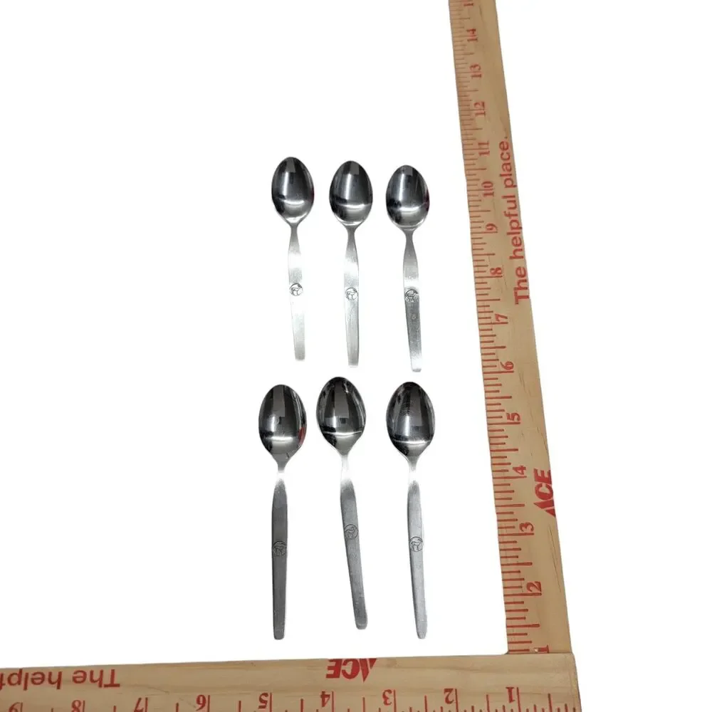 Viners Empire Profile Stainless Steel Teaspoons 6 Pc Set Gazelle Logo Vintage